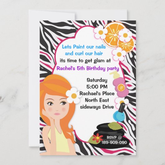 Invitation Pink Zebra spa (Devant)