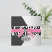 Invitation Pink Zebra Sweet 16 Anniversaire (Debout devant)