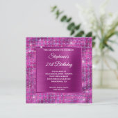 Invitation Pinkish Purple Diamond Studded Foil 21e anniversai (Debout devant)