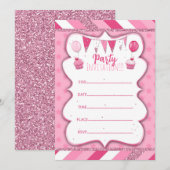 Invitation Pinky Party à écrire à la main pour les (Devant / Derrière)