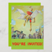 Invitation Pinocchio sur le pigeon (Devant / Derrière)