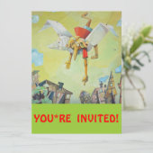 Invitation Pinocchio sur le pigeon (Debout devant)