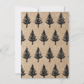 Invitation Pins de bois Mariage hivernal neige (Dos)