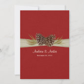 Invitation Pins de bois Mariage rouge (Devant)