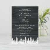 Invitation Pins de Bois Rustique Automne Automne Hiver Mariag (Debout devant)