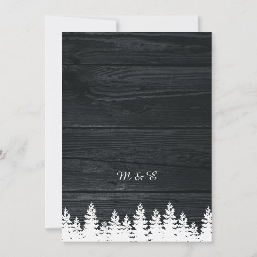 Invitation Pins de Bois Rustique Automne Automne Hiver Mariag (Dos)