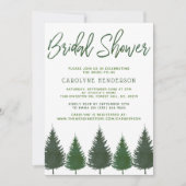 Invitation Pins de bois simples Fête des mariées verdoyante (Devant)