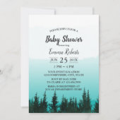 Invitation Pins de forêt Élégant Baby shower d'aquarelle (Devant)