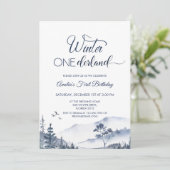 Invitation Pins de forêt Hiver Onederland Anniversaire (Debout devant)
