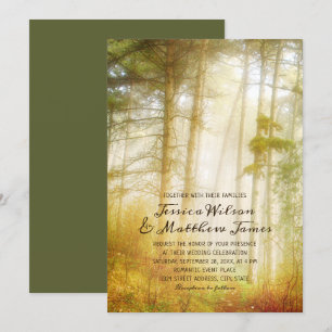 Invitation Pins de Forêt Rustique Mariage campagnard romantiq
