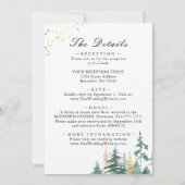 Invitation Pins de forêt tout en un Mariage chrétien (Dos)