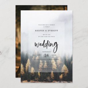 Invitation Pins de montagne rustique Mariage de forêt automna