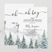 Invitation Pins de neige Aventure Commence Baby shower sauvag (Devant / Derrière)