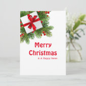 Invitation Pins de Noël avec blanc Présent Rouge (Debout devant)