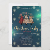 Invitation Pins de Noël cool, Green Company Party (Devant)