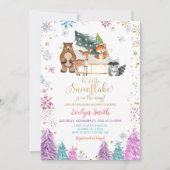 Invitation Pins de Noël Hiver Baby shower des bois (Devant)