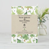 Invitation Pins de peinture à l'aquarelle Mariage Kraft rusti (Debout devant)