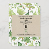 Invitation Pins de peinture à l'aquarelle Mariage Kraft rusti (Devant / Derrière)