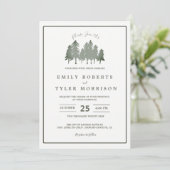 Invitation Pins de Sage Rustique Mariage forestier (Debout devant)