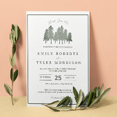 Invitation Pins de Sage Rustique Mariage forestier
