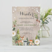 Invitation Pins des bois Hiver Onederland anniversaire (Debout devant)