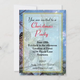 Invitation Pins d'hiver cônes Noël fête