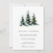 Invitation Pins d'hiver Élégant minimaliste moderne Mariage (Devant)