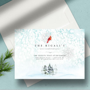 Invitation Pins d'hiver élégants Noël Aquarelle