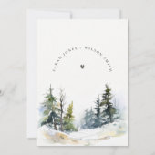 Invitation Pins d'hiver Fête des mariées paysage de neige (Dos)