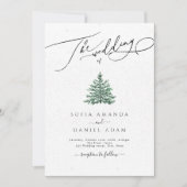 Invitation Pins d'hiver Mariage de neige (Devant)