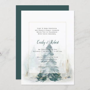 Invitation Pins d'hiver Paysage de neige Mariage rustique