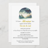 Invitation Pins d'hiver rustique neige extérieure Mariage (Devant / Derrière)