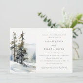 Invitation Pins d'hiver Snow Landscape Dîner de répétition (Debout devant)