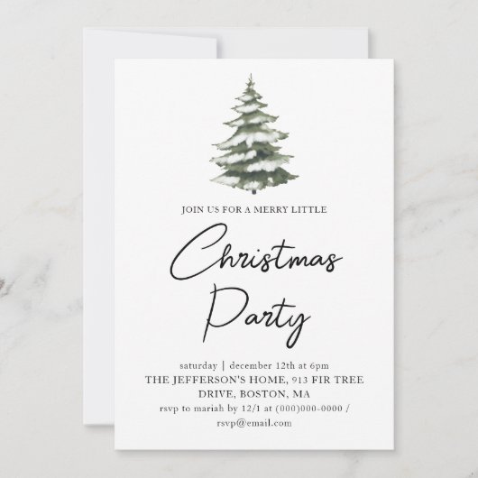 Invitation Pins d'hiver | Soirée de Noël (Devant)