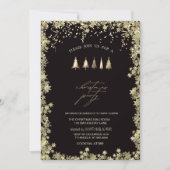 Invitation Pins d'or Festive, Fête de Noël des étoiles (Devant)