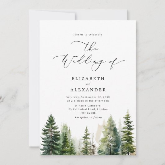 Invitation Pins élégant minimaliste mariage (Devant)