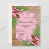 Invitation Pins en bois encadrés cônes et ruban Noël (Devant)