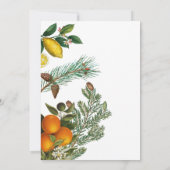 Invitation Pins et agrumes de Noël Botanique d'hiver (Dos)