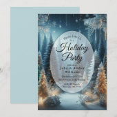 Invitation Pins givrés en hiver Fête des Lumières (Devant / Derrière)