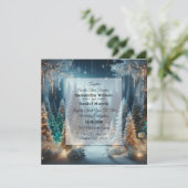 Invitation Pins givrés en hiver Mariage (Debout devant)