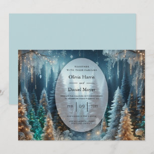 Invitation Pins givrés en hiver Mariage
