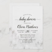 Invitation Pins givrés Rustique Blanc bébé fille Douche (Devant / Derrière)
