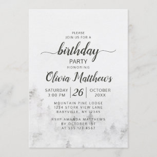 Invitation Pins givrés Rustique White Mountain fête d'anniver