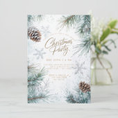 Invitation Pins neigeux Pinecones Snowflakes Noël (Debout devant)