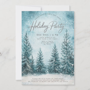 Invitation Pins neigeux Snow Christmas Tree Vacances d'hiver