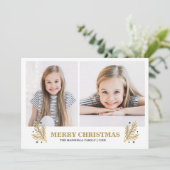 Invitation Pins Noir Blanc Or Gourmeux Noël 2 photo (Debout devant)