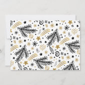 Invitation Pins Noir Blanc Or Gourmeux Noël 2 photo (Dos)