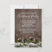 Invitation Pins rustiques à la campagne neige Noël (Devant)