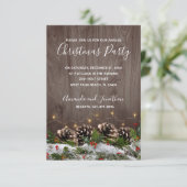 Invitation Pins rustiques à la campagne neige Noël (Debout devant)