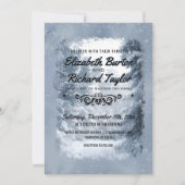 Invitation Pins rustiques Blue Winter Wonderland Mariage (Devant)